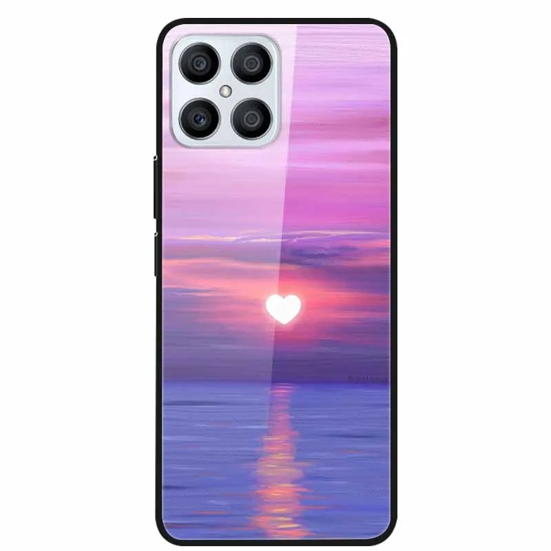 Фото Роскошный чехол для Honor X8, чехол из закаленного стекла для Honor X 8 4G, задний бампер из ТПУ для HonorX8 2022, чехол для телефона 2 3 №4
