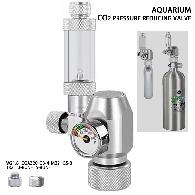 Aquarium DIY CO2 Pressure Reducing Valve High Pressure Cylinder Output Control Tank CO2 Regulator