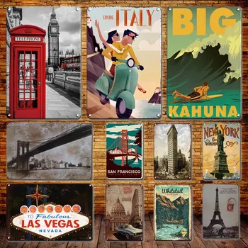 Vintage California Metal Tin Sign Retro Florida Landscape Art Poster per Man Cave Living Room Wall Decor decorazione della casa plmilwau 1