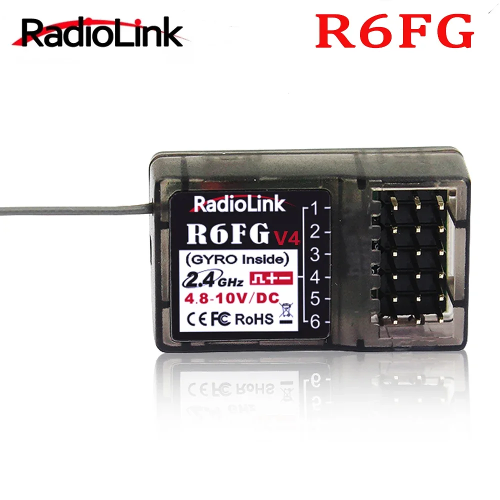 Radiolink R6Fg V4 2.4Ghz 6 Ch Ricevitore Fhss Giroscopio Ad Alta Tensione Integrato Per Rc4Gs Rc3S Rc4G T8Fb Rc6Gs Trasmettitore Rc Car Boat