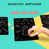 Magic Rainbow Color Scratch Art Painting Paper Card Kit Cartoon Drawing Board Coloring Books for Kids DIY Educational Toys Gifts 3
