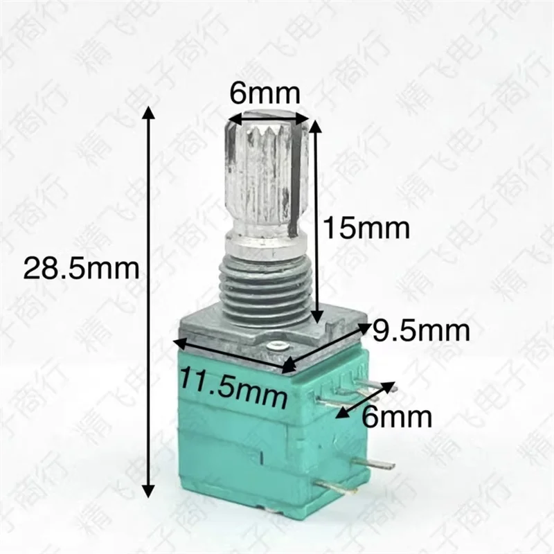 1 pcs CTR Long Teal RK09 Precision Potentiometer Single gang with switch A50K Shaft length 15MM 5 pin