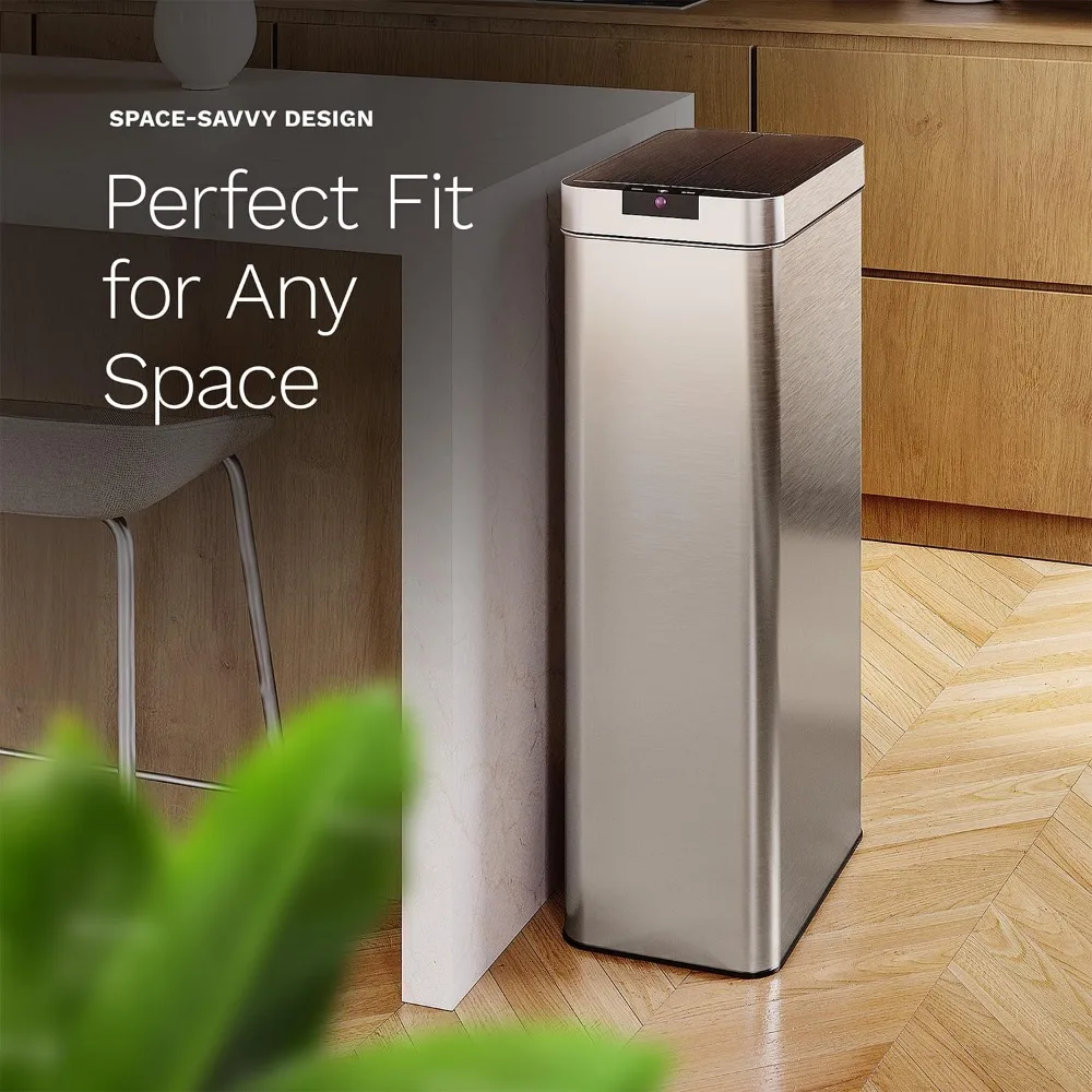 21 Gallon Automatic Trash Can For Kitchen Stainless Steel Garbage Can With No Touch Motion Sensor Lid With AC Power Adapter