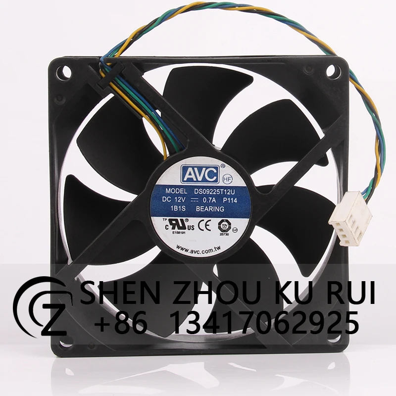 

Case Fan for AVC DS09225T12U 90x90x25mm 12V 0.7A 9025 Double Ball Bearing High Air Volume Inverter Cooling Fan