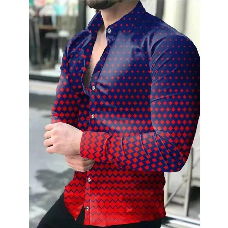 Description Picture 5 of itemFashion men's V letter red shirt youthful vitality leisure outdoor sports suit lapel soft and comfortable material new 2023