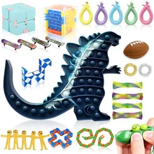 

28Pcs Push Bubbles Fidget Toys Set Relieves Stress Anxiety Popper For Kids Adults Sensory Game Packs Party Gifts ADHD Small Tool
