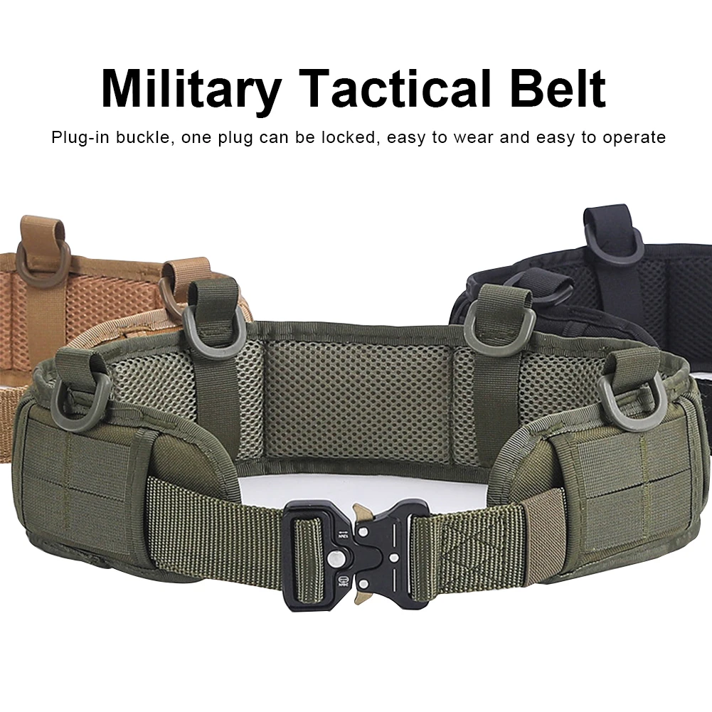 

Men Adjustable Military Tactical Belt Outdoor Convenient Molle Belt Padded Army Combat Hunting Battle Paintball Waist Belt