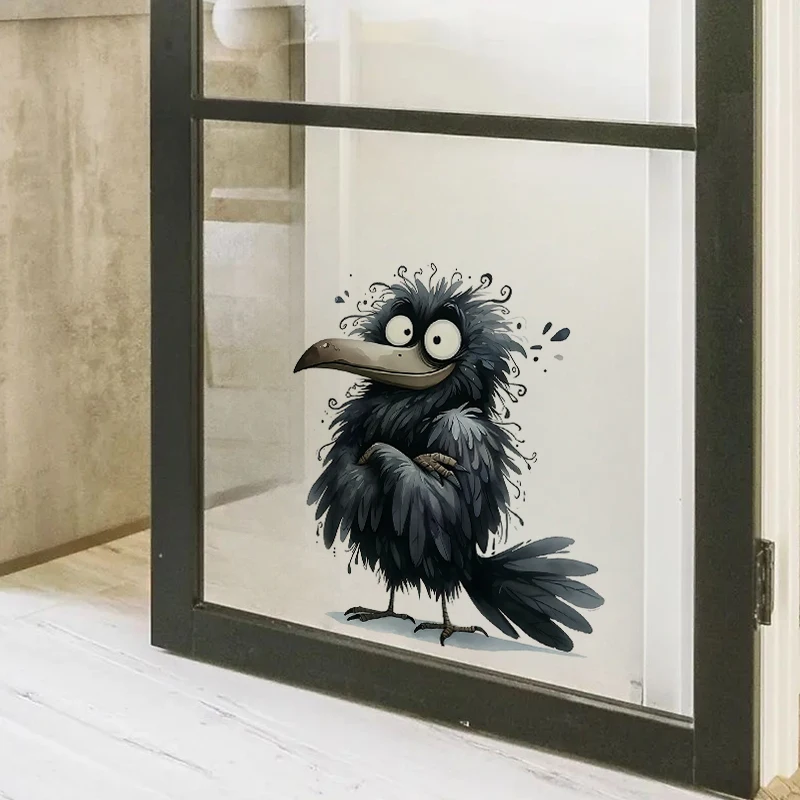 1pc Funny Black Raven Sticker Water-proof Home Wall Decal for Wall Bathroom Cabinet Door Toilet Car Laptop wall stickers,toilet stickers