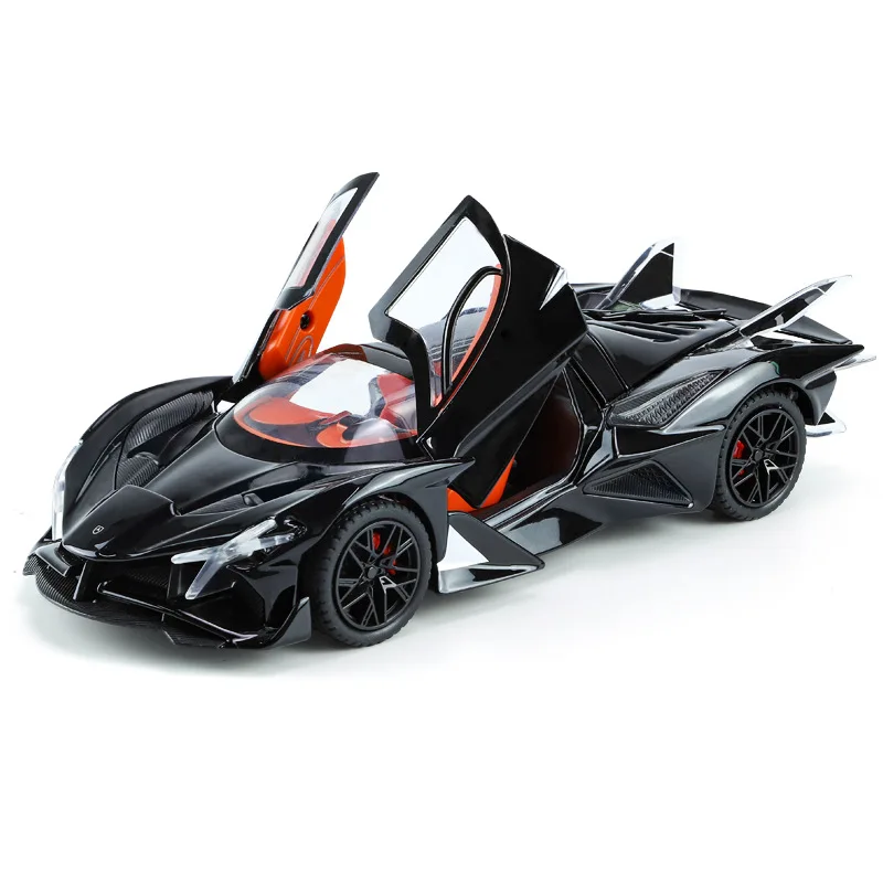 1:24 Scale Diecast Apollo Intensa Emozione IE Metal Model With Light And Sound Super Sport Car Pull Back Vehicle Alloy Toys train model piko 1 87 db fourth generation passenger car three section full train with lights super straight top electric train