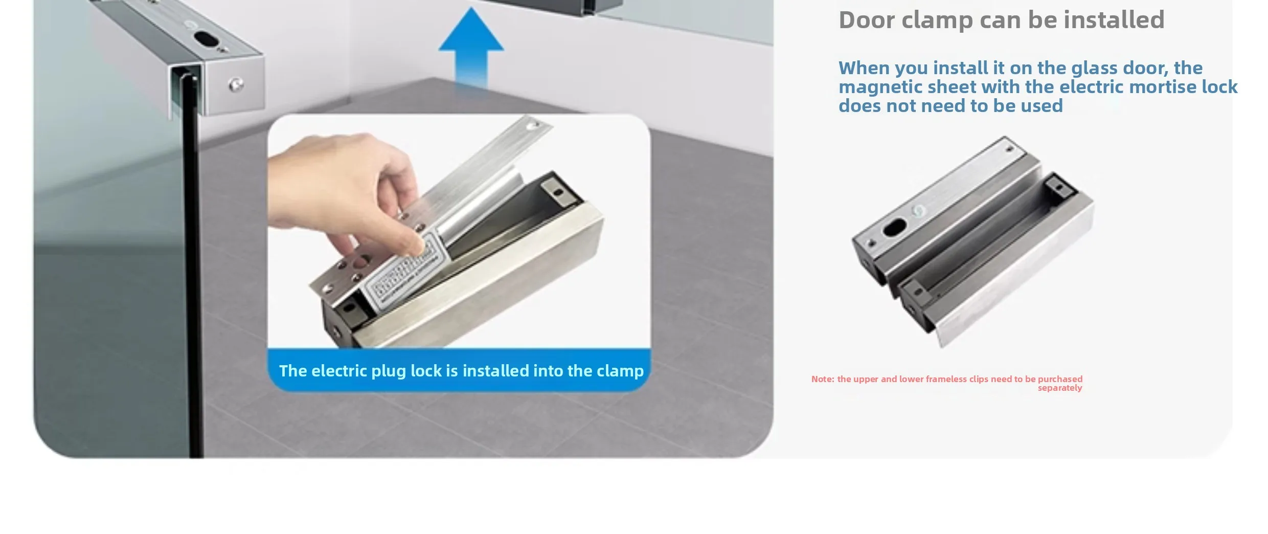access control electric interlock concealed embedded electronic control lock gla