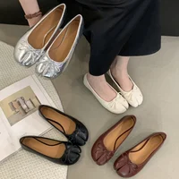 New Brand Women Flats Soft Ballet Shoes Slip On Loafers Soft Moccasins Tabi Ninja Casual Shoes Mujer Ladies Shoes Bow Knot Mujer - Image 2