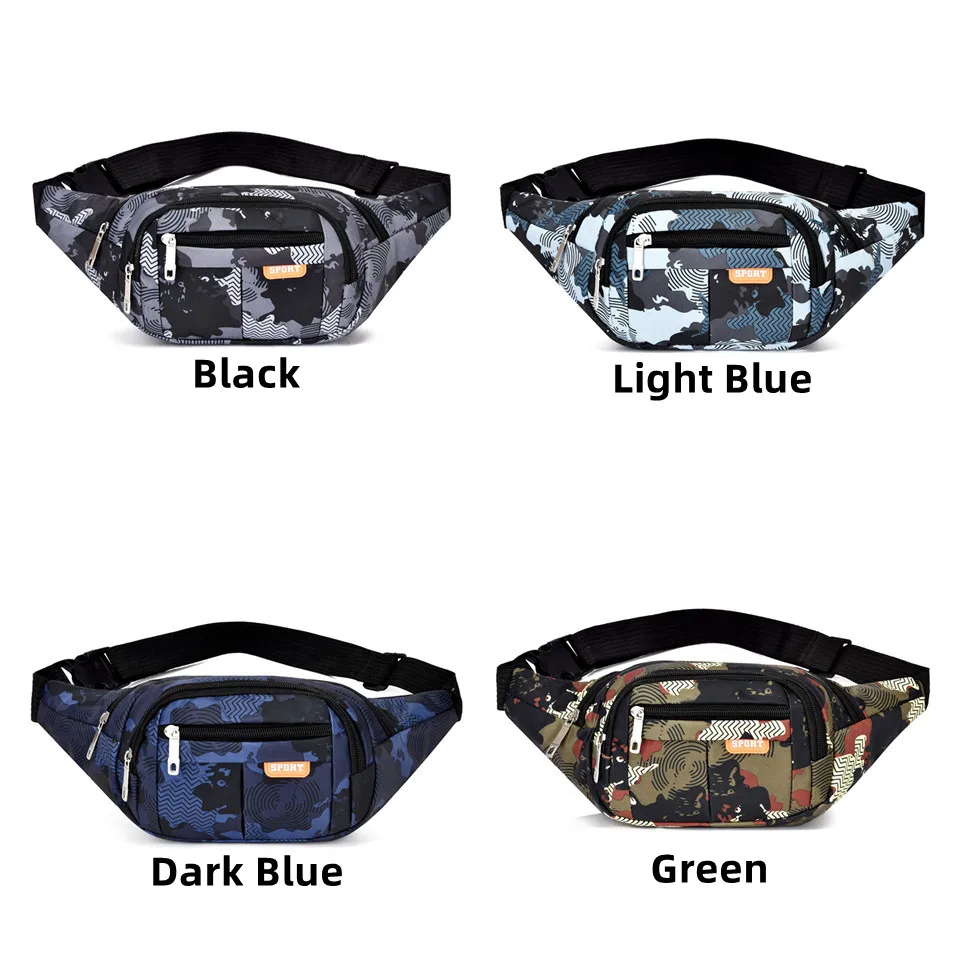 Women Waist Bag Sling Pocket Fashion Handbag Oxford Unisex Waist Bag Ladies Waist Pack Purse
