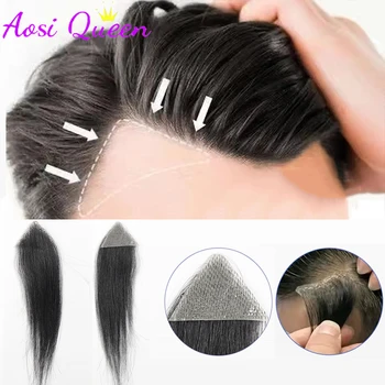 Protesi per fronte in capelli umani al 100%, toupet per baffi invisibile e senza cuciture, in PU ultra sottile, per uomo