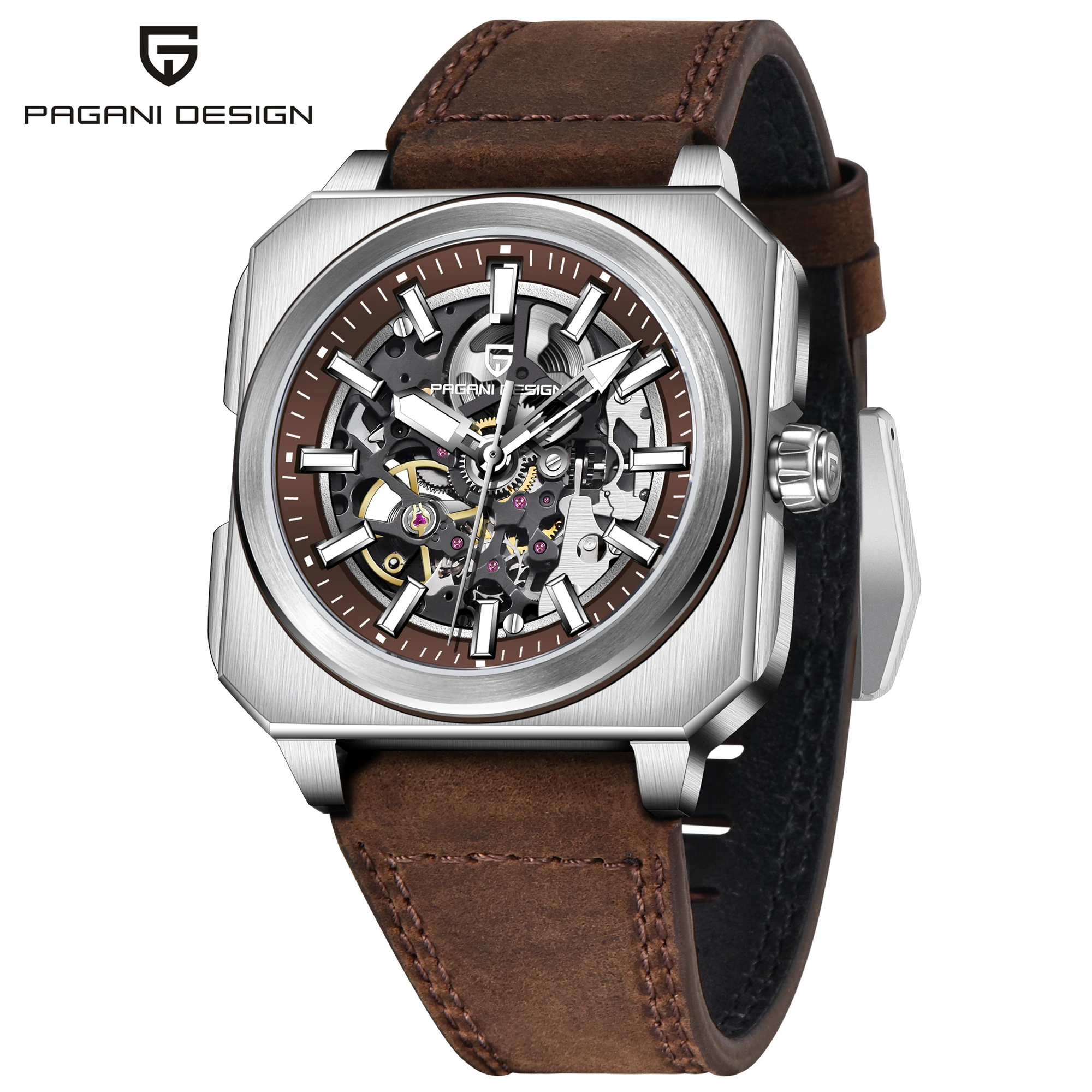 PAGANI DESIGN Men's Watches Mechanical Watches For Man Top Automatic Men's AR Sapphire Mirror Wristwatches reloj hombre