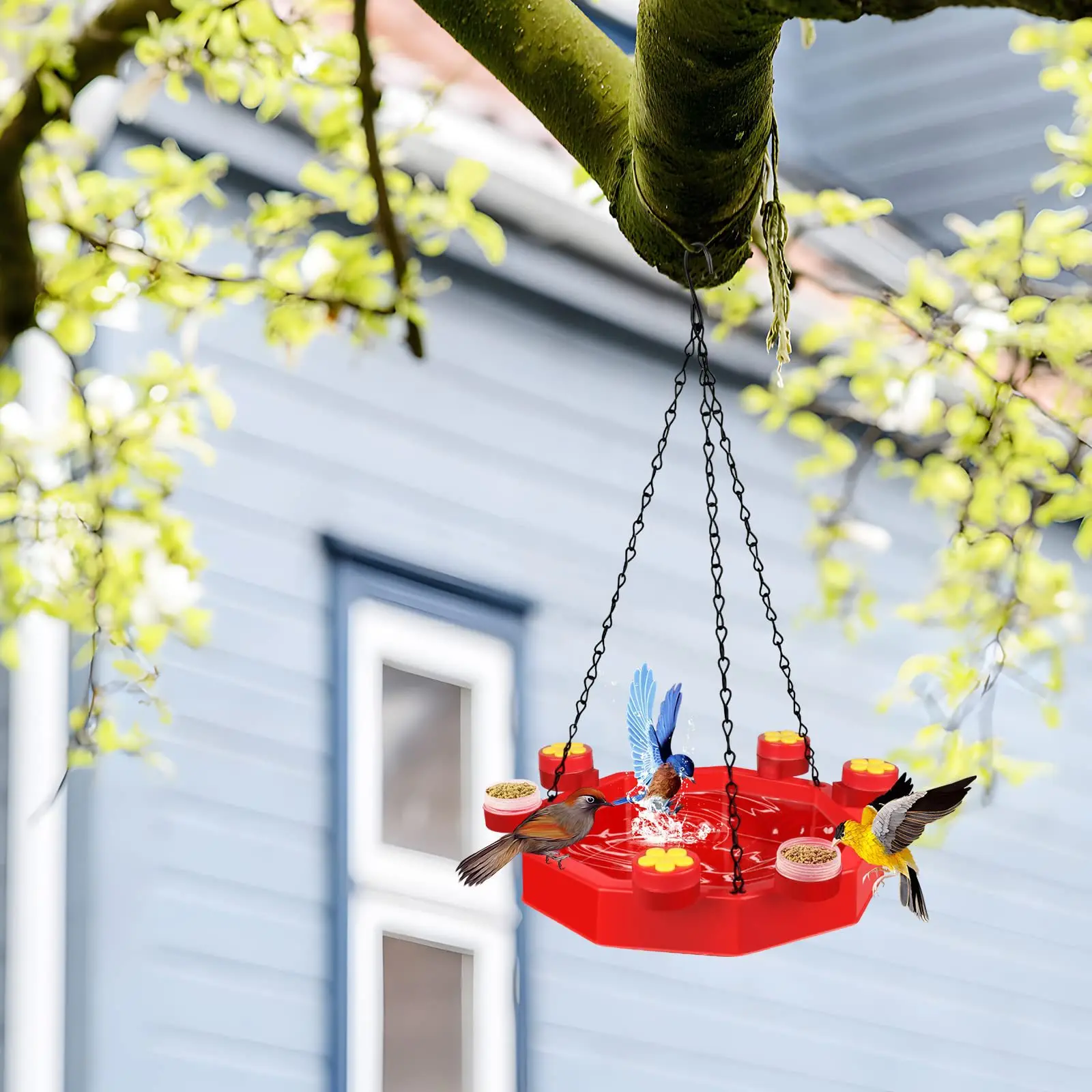 

Detachable Hummingbird Feeder Tray Outdoor Hanging Wild Bird Feeder with Hook Garden Red Bird Feeder Bird Water Feeder