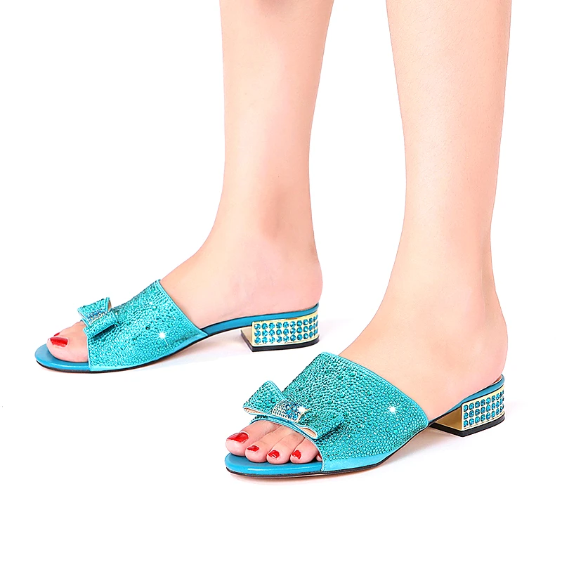 Women Summer Shoe Bag Set Italian Design Shiny Wholesale Free Shipping Crystal Diamond Suitable for Party Wedding Ceremony Ball