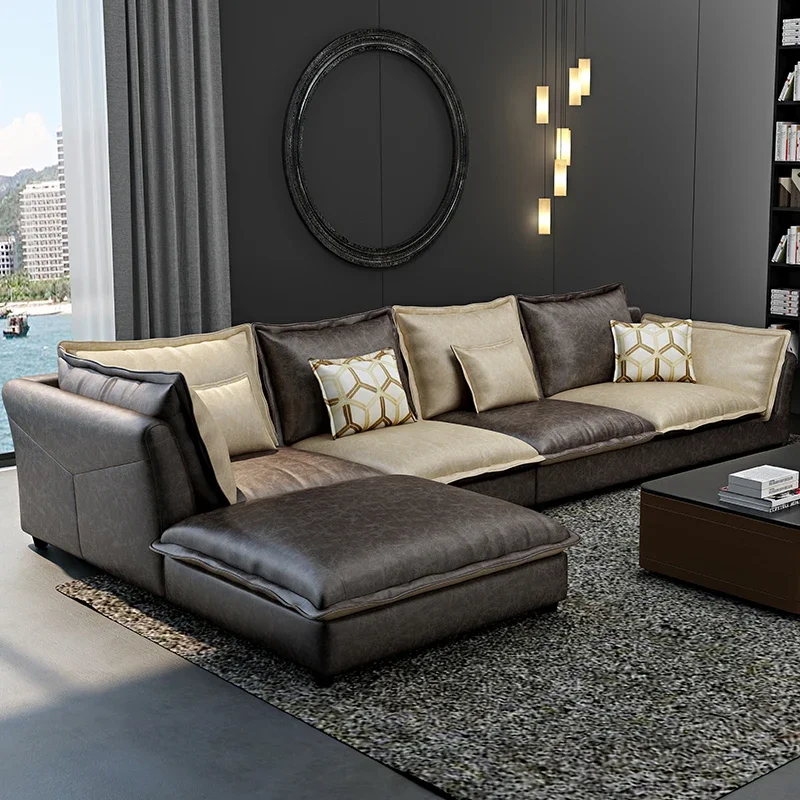 

Nordic technology cloth fabric sofa living room complete size apartment corner Guifei modern simple sofa combination