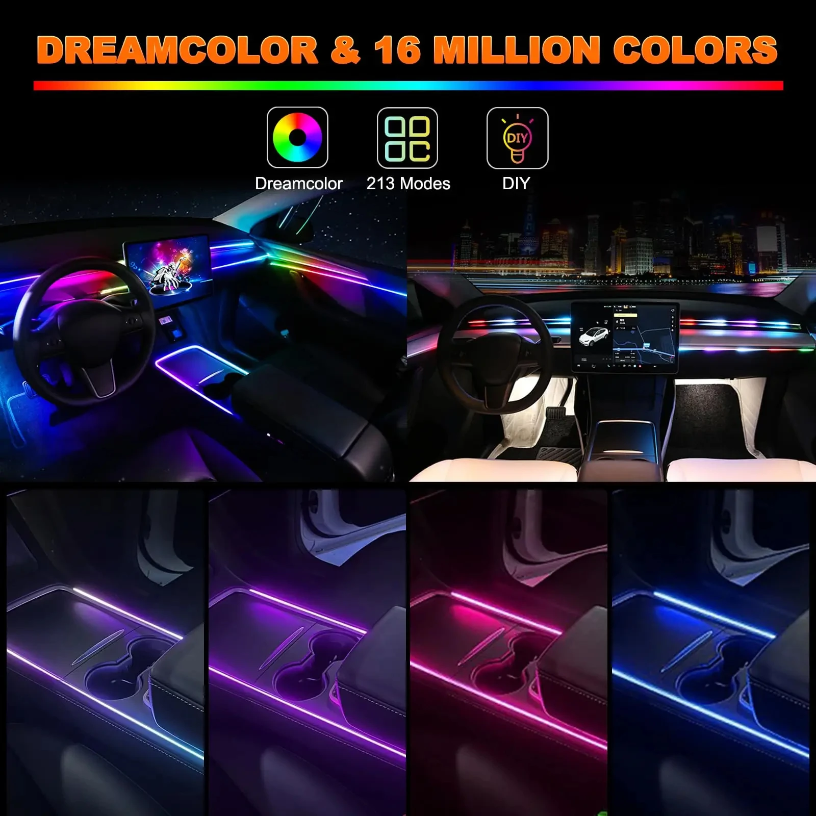 Dual Zone Car Ambient Lights 4