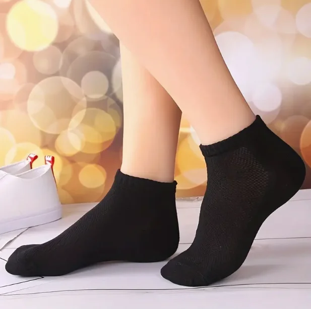 Women's Summer Mesh Ankle Athletic Running Socks Black&White&Gray Thin Low Cut Socks Breathable No Show Sports Men's Socks Image 6