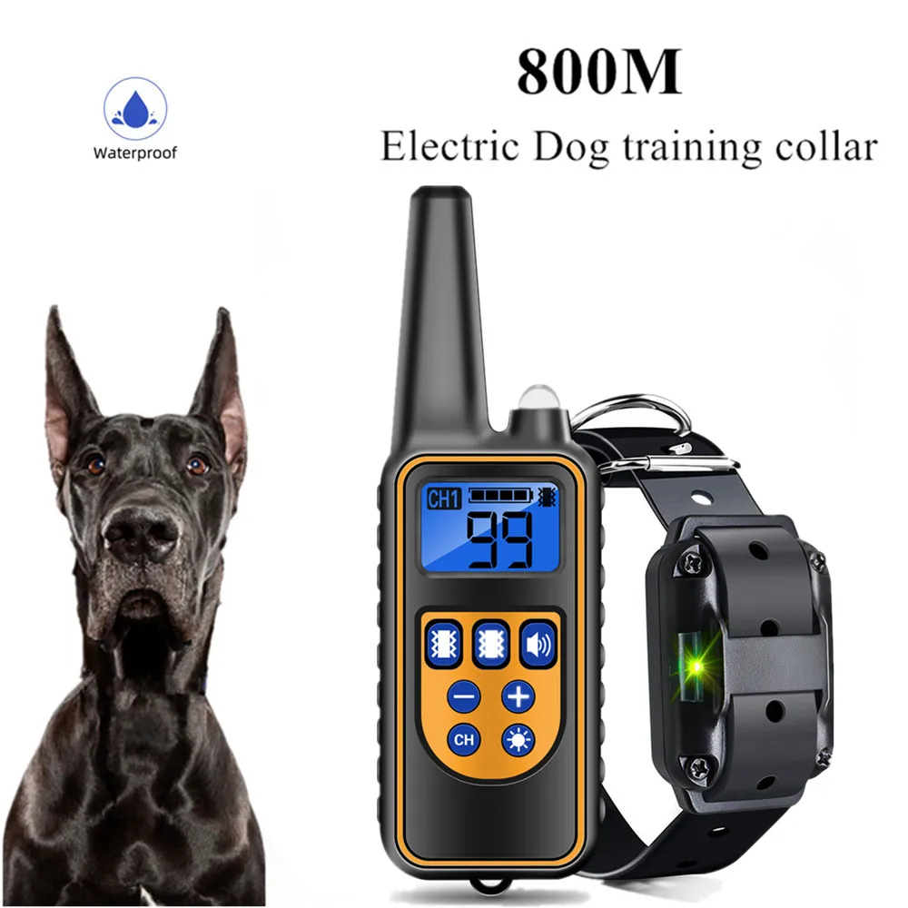 Dog Training Collar 1 Shock Remote Waterproof Rechargeable 880 Yard Pet Large for sale online 