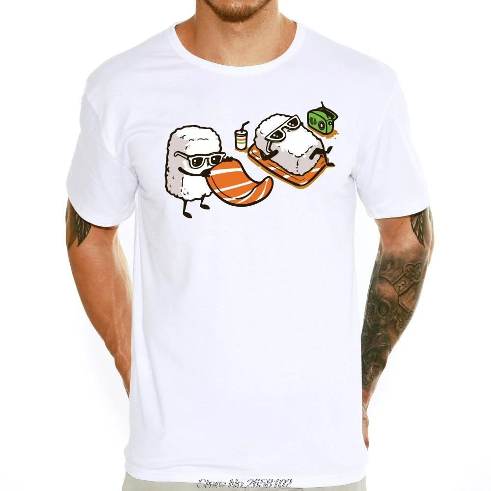 

Creative Cartoon Sushi T-shirt Men's Fashion Short Sleeve Kids Funny Tee Shirts O-neck Cool Tops Tshirt Harajuku Streetwear