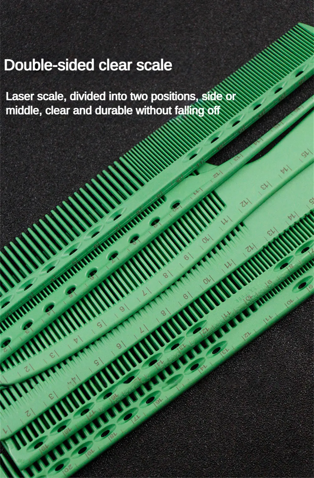 Description Picture 5 of itemInnovative Professional Hair Comb High Temperature Resistance Comb Scaled Hair Comb Styling Comb Tool Scale Ruler High Quality