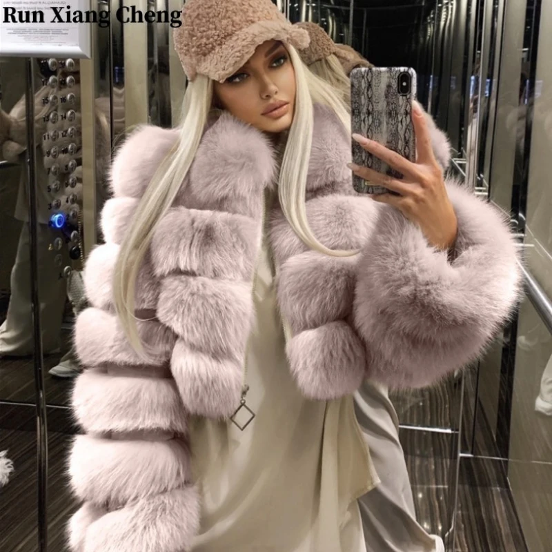 european-and-american-new-fur-coat-imitation-fox-fur-short-lapel-coat-splicing-long-sleeved-women's-stock-winter-jacket-women