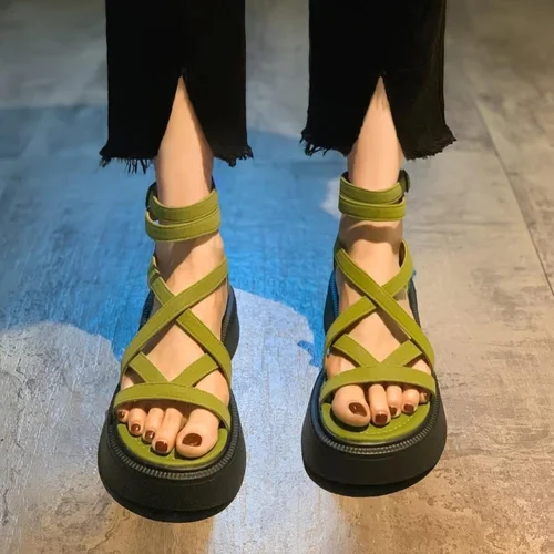 여름 새로운 머핀 부드러운 바닥 높이 증가 샌들 외부 착용 버전 패션 샌들 2