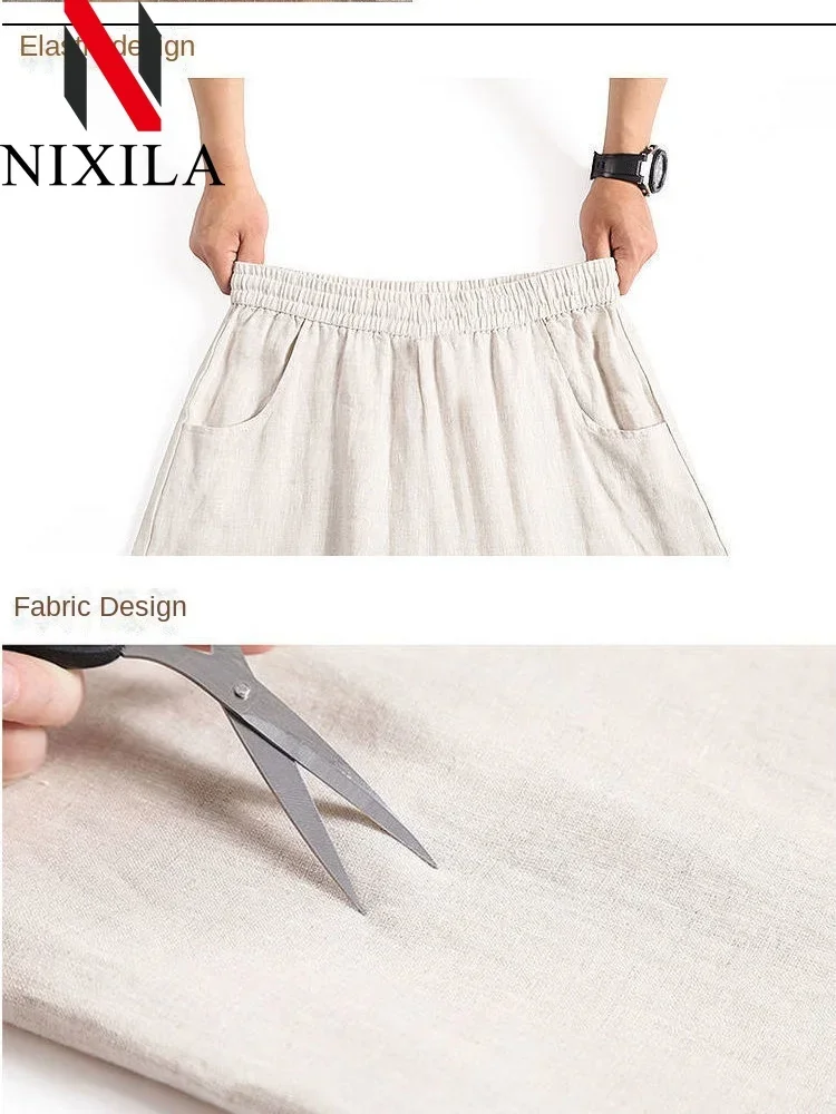 New in Spring Summer Cotton Wide-leg Women's Pants Leisure Fashion Knitted Formal Pants Streetwear Elegant Loose Women Clothes