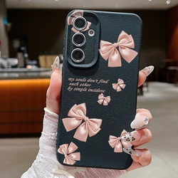 Chic Pink Bowknot Phone Case - Elegant Design, Durable Protection - Samsung S25 (A736 Black)