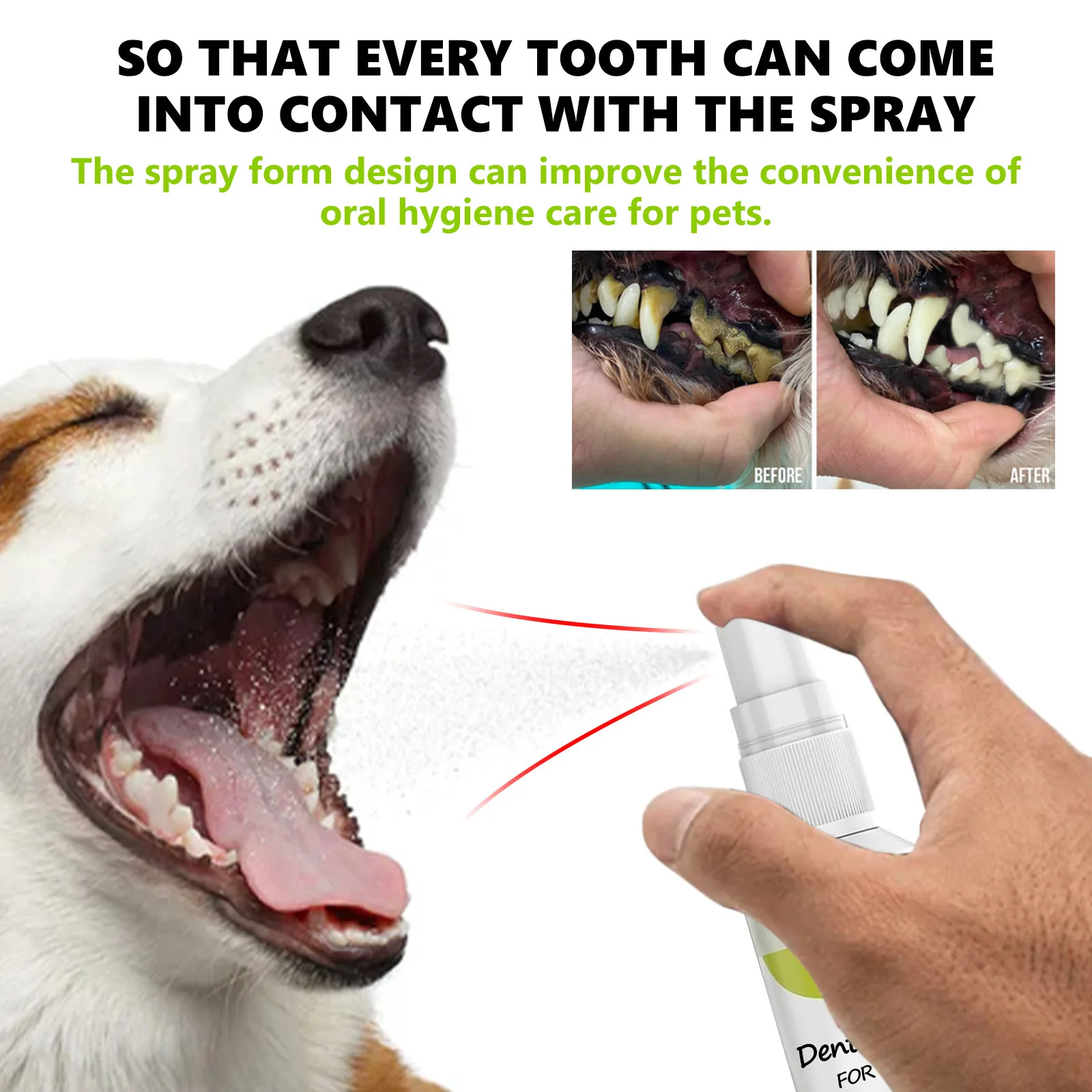 Yegbong Pet Mint Fresh Breath Spray Cat and Dog Oral Cleansing Deodorant Removal Odor Care Spray