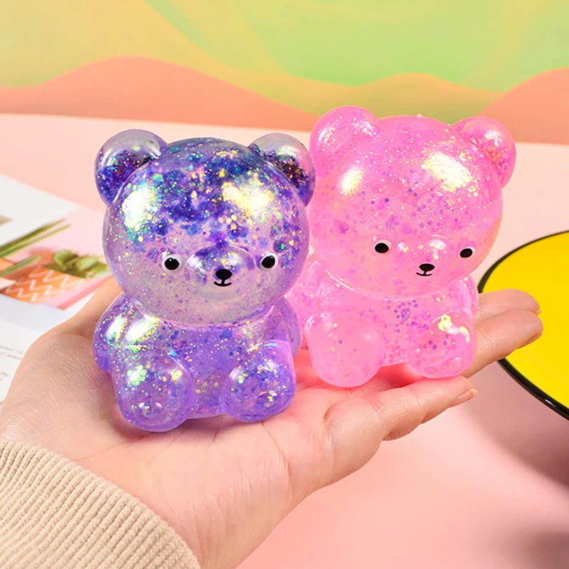 Sensory Fidget Toy Anti Stress Toy Fidget Toy 1pcs Random Glitter Gummy Bear Needoh Small Cute Animal Squeeze Toy