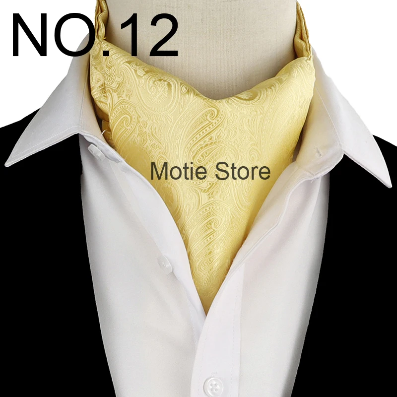 Heißer Verkauf Herren Krawatte Schal Vintage Jacquard Paisley Cashew Britischen Gentleman Luxus Schal Fit Hochzeit Party Business Zubehör – Detail 13