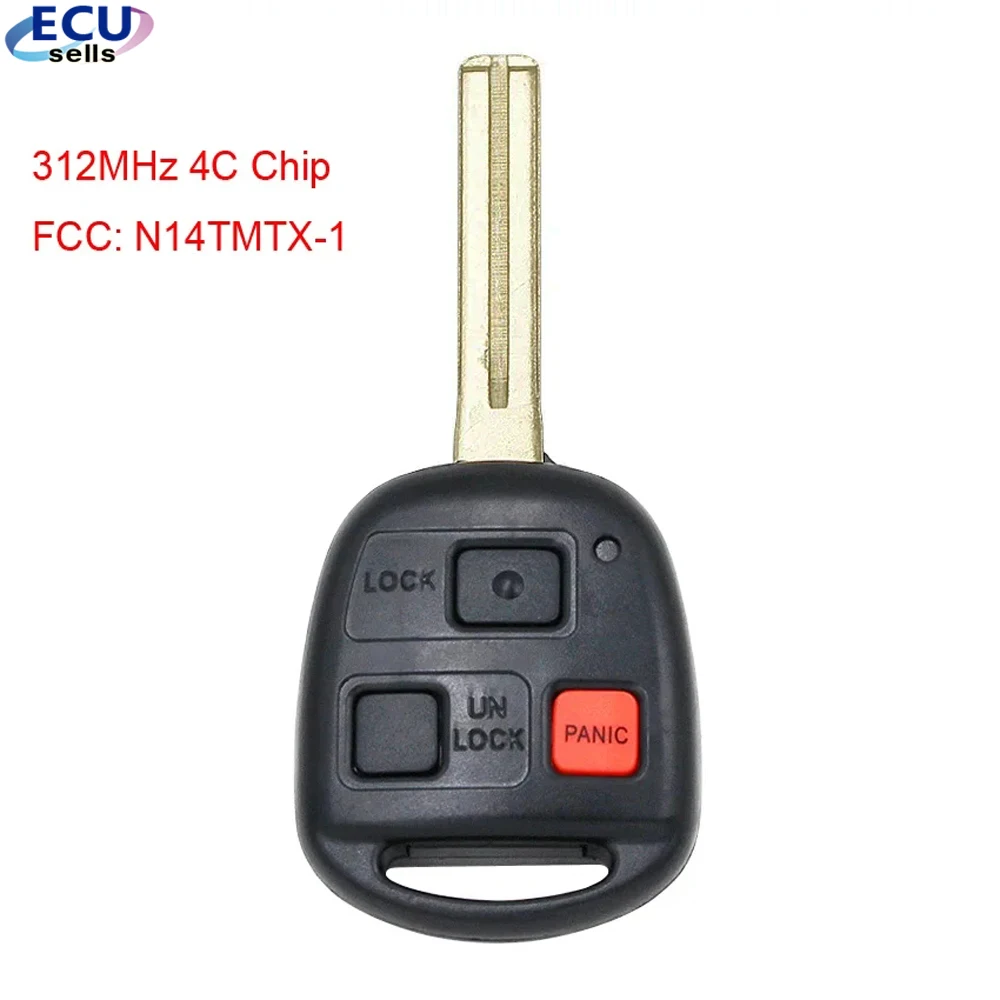 Remote Key Fob 312MHz for Lexus RX300 1999 2000 2001 200 2003 N14TMTX-1-4C
