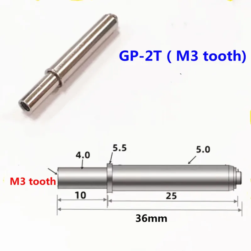 50PCS Spring Positioning Needle GP-2T M3 Tooth Elastic Column 5.0mm * 36mm Fixture Light Plate Support Needle
