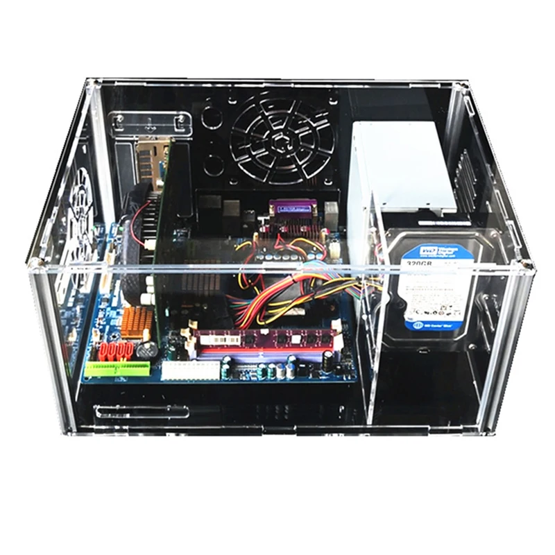ATX MATX 메인보드용 투명 아크릴 PC 케이스 PC 게임용 데스크탑 PC 게이머 섀시용 폐쇄형 컴퓨터 케이스 수정