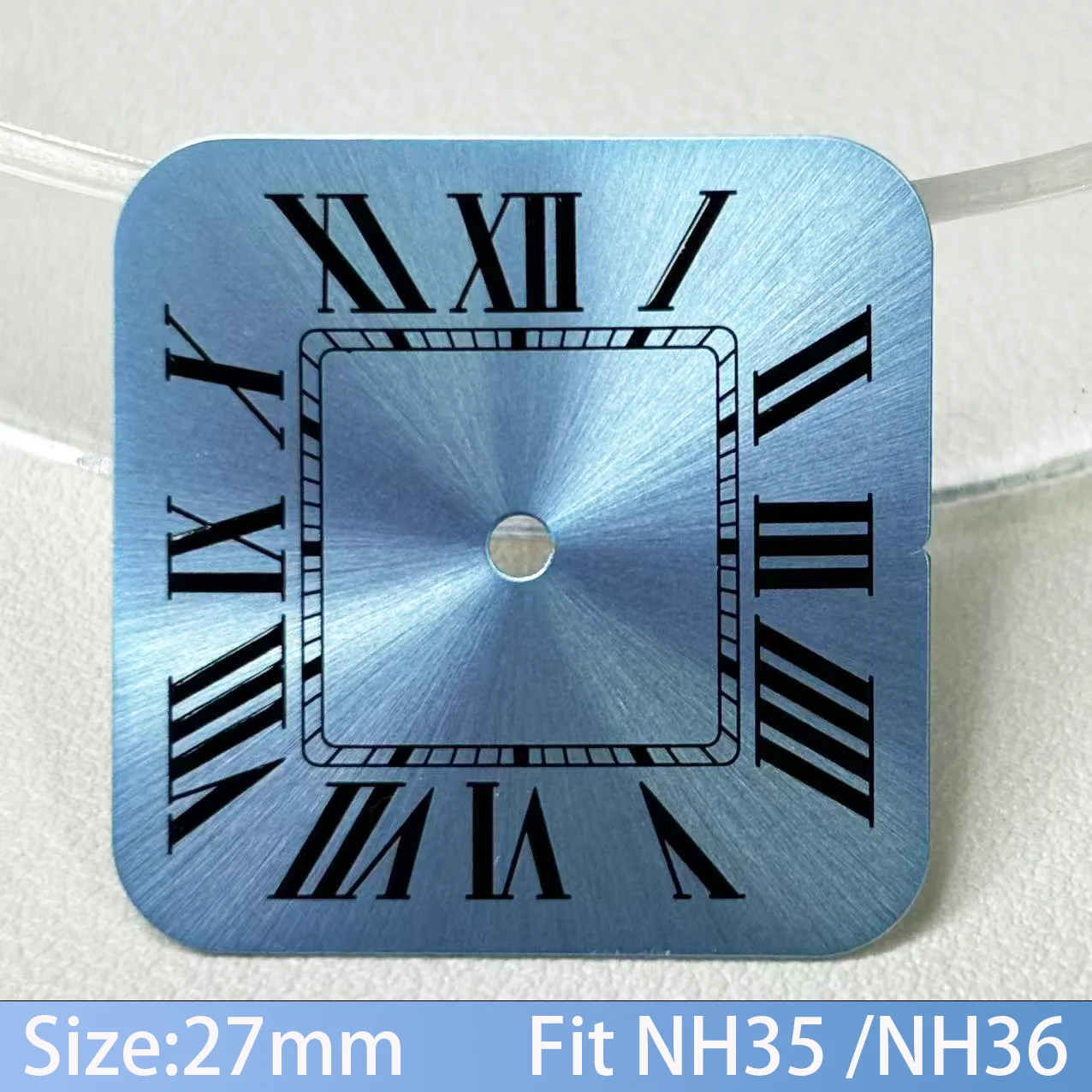 Square Textured Watch Dial with Custom Logo - 27x27mm
