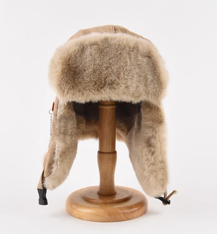 Bomber Hat Men Women Thick Warm Russian Ushanka Fur Hat Fashion Male Female Winter Hat Black Grey Earflap Ski Russian Cap