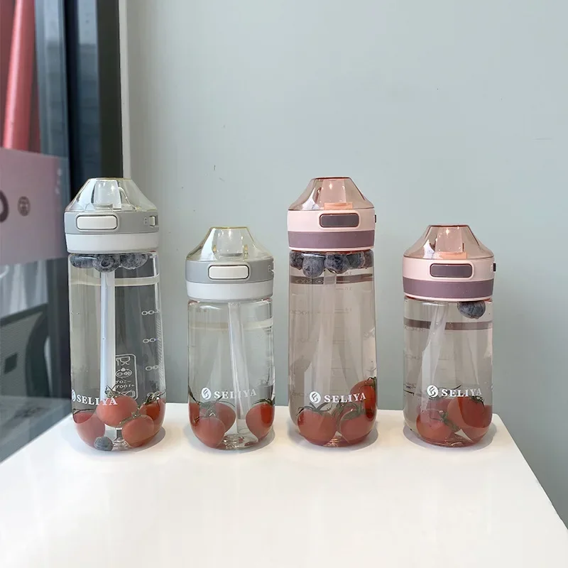Water Cup Available for Pregnant Women Simple Outdoor Sports Rope Straw High Temperature Plastic Cup Kawaii Water Bottle water bottle sports water bottle sports bottle plastic water bottle