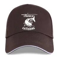 new cap hat  Cool I'd Rather Be Catfishing Funny Catfish Fishe Baseball Cap Print Wholesale Clothes Graphic Anime Oversized 1397 1