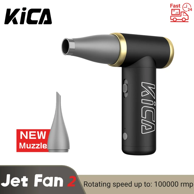 KICA Jetfan 2 soffiatore d'aria elettrico compresso spolverino d'aria  ricaricabile portatile per PC Car 100000RPM detergente per tastiera del  Computer