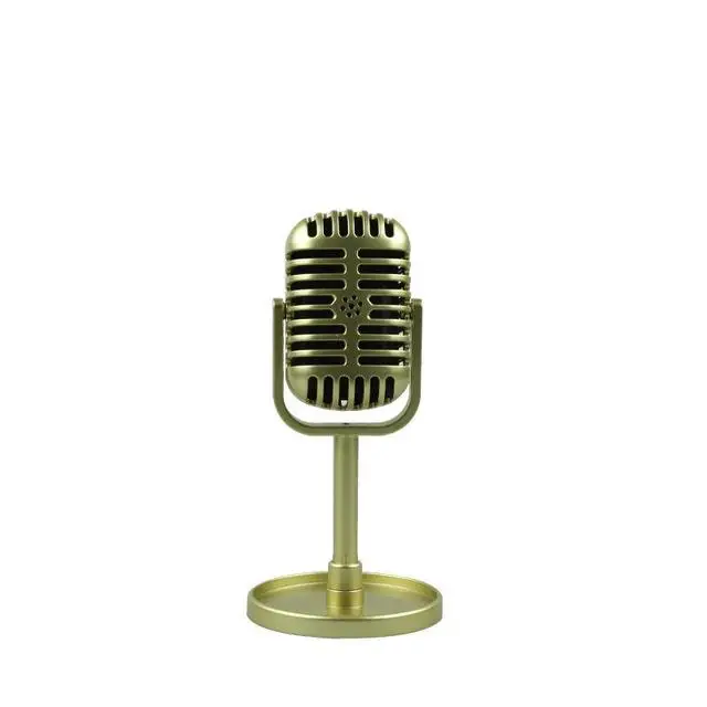 Analog Classic Retro Dynamic Vocal Microphone Retro Style Words Live Shooting Background Fake Microphone Model Props Toy Posing microphone for computer Microphones