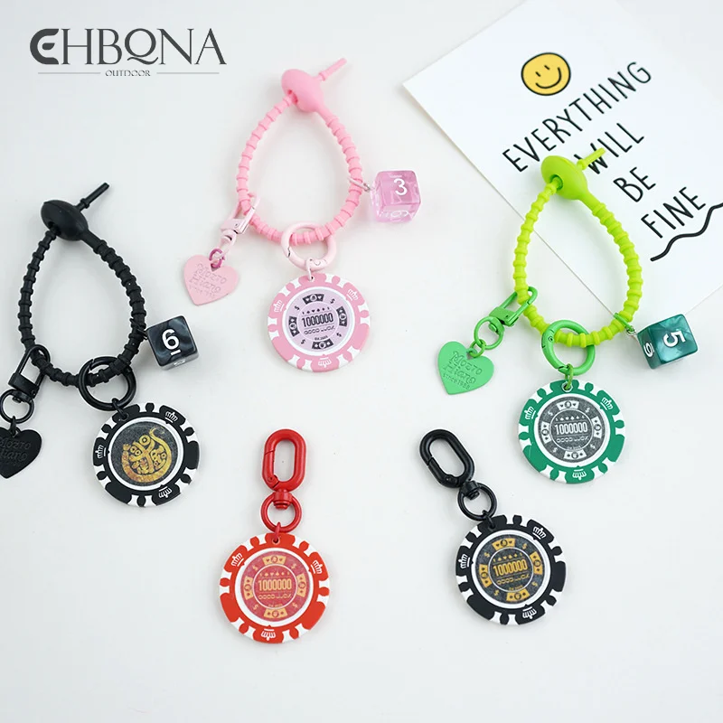Creative Good Luck Chips Keychain Pendant Backpack Schoolbag Trendy Accessory Strategy Key Chain Dice Stylish Accessoried Gift