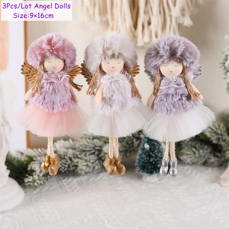 Navidad Christmas Cute Girl Doll Set for Home New Year Gift Xmas Tree Pendant