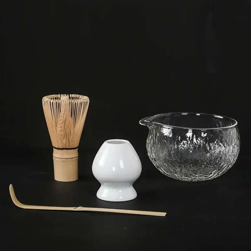 Handmade Matcha Whisk Set Accs Matcha Whisk Holder Bowl for Kitchen
