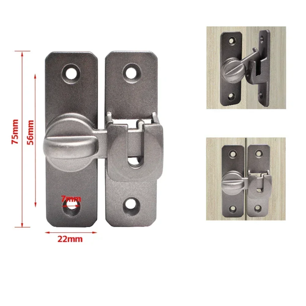 Door Latch Home Security Latch Bolt Zinc Alloy 90 180 Degree Easy Install Lock Bathroom Sliding Door Bolt Hardware