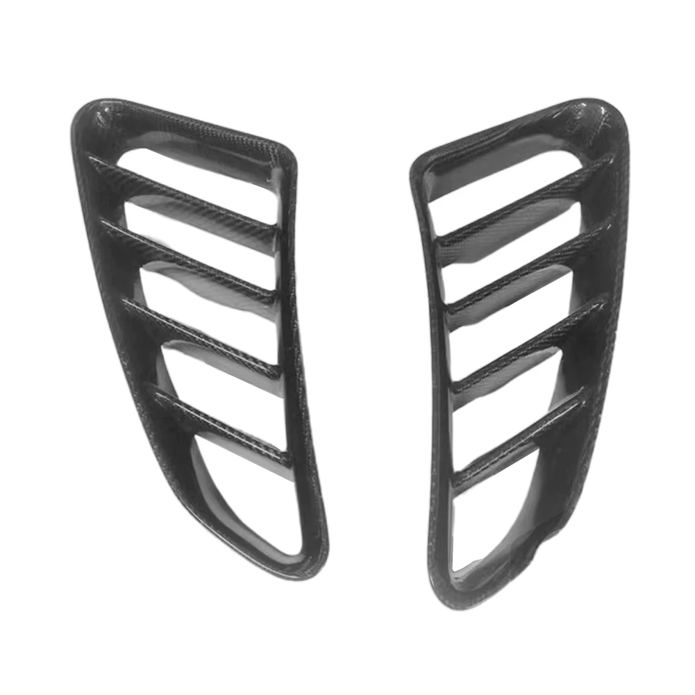 

Intake Cover Side Vent Air Duct Accessories 2pcs Anti-corrosion Black Fender Long Service Life Real Carbon Fiber