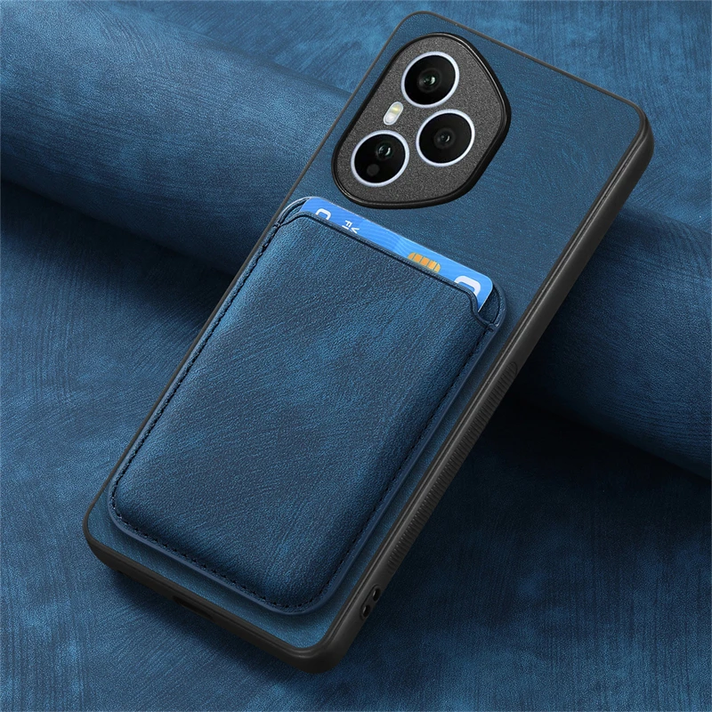 Luxury Leather Magnetic Wallet Case with Detachable Card Slot Cover
