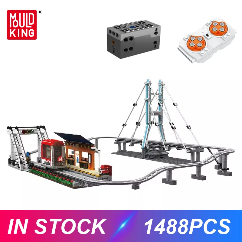 Mold King 16052 Technical Car Building Block The Remote Control Urban Railcar Con Parti Di Binari Modello Giocattoli Regalo Di Natale Per Bambini