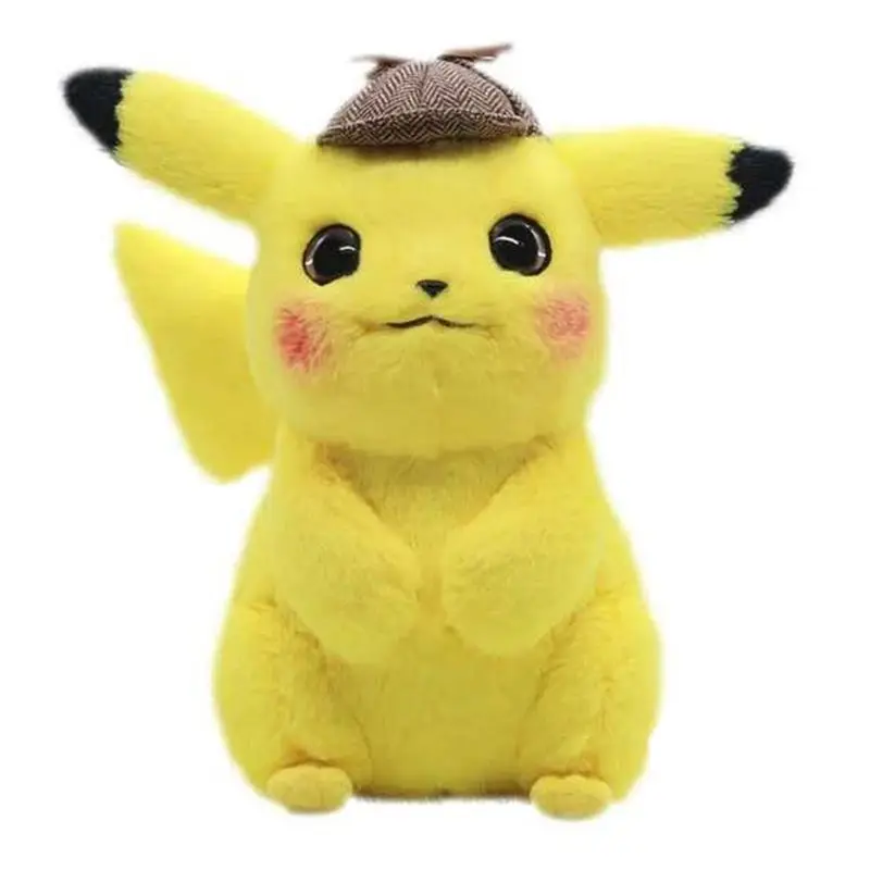 28Cm Japan Anime Pokemon Game Stesso Paragrafo Cute Pikachu Toy Detective Kawaii Doll Decorazione Da Collezione Regalo Per Bambini